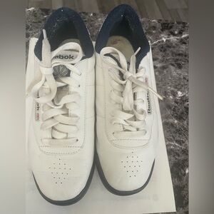 Y2K 1980's Reebok Princess Tennis Shoe Sneakers White with Blue